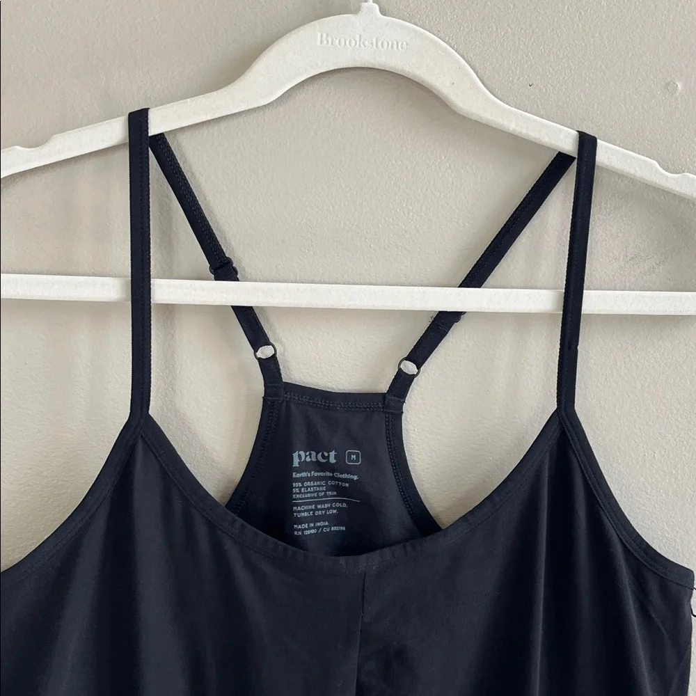 Pact Organic Cotton Cool Stretch Lounge Black Racerback Jumpsuit size medium - Picture 7 of 16